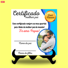 AZULEJO DE MESA OU PAREDE - PAI CERTIFICADO - JJ PERSONALIZADOS