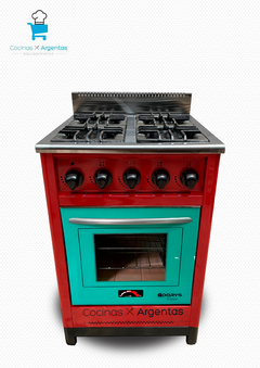 Cocina 57,5cm roja puerta de vidrio - tienda online