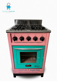 Cocina 57,5cm rosa puerta de vidrio - comprar online