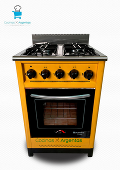 Cocina 57,5cm amarilla puerta de vidrio