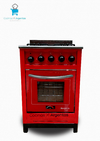 Cocina 57,5cm roja puerta de vidrio