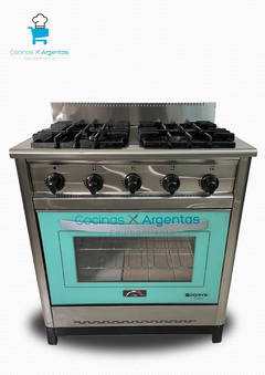 Cocina 80cm acero puerta de vidrio