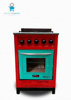 Imagen de Cocina 57,5cm roja puerta de vidrio