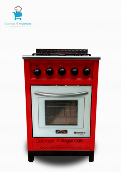 Cocina 57,5cm roja puerta de vidrio - comprar online