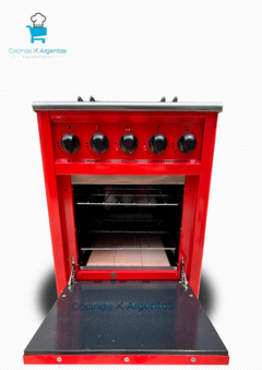 Cocina 57,5cm roja puerta ciega - Cocinas Argentas