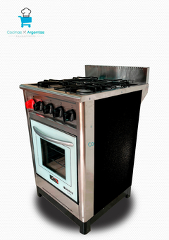 Cocina 57,5cm acero puerta de vidrio - tienda online