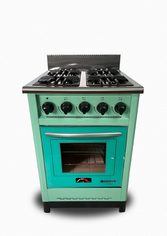 Cocina 57,5cm verde aqua puerta de vidrio - comprar online