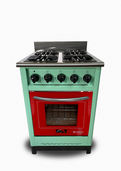 Imagen de Cocina 57,5cm verde aqua puerta de vidrio