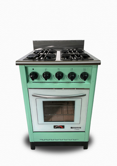 Cocina 57,5cm verde aqua puerta de vidrio - Cocinas Argentas