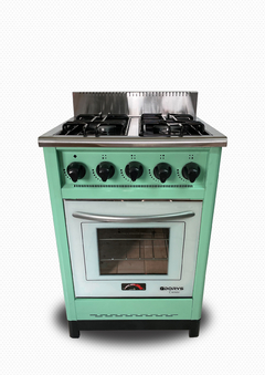 Cocina 57,5cm verde aqua puerta de vidrio