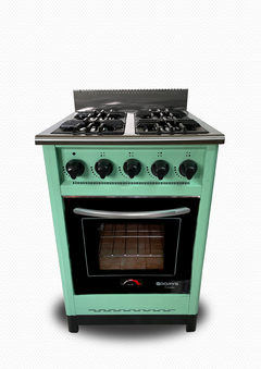 Cocina 57,5cm verde aqua puerta de vidrio - comprar online