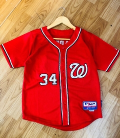 Camiseta de beisebol juvenil Majestic Washington Nationals #34 Bryce Harper