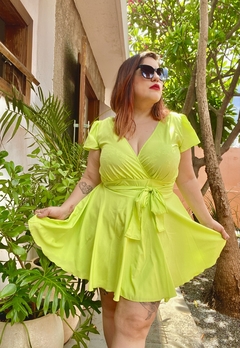 Macaquito-Vestido Verde-Limão - Augusta Robusta