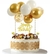 SET ( BLANCO Y DORADO ) DE 6 GLOBOS PARA TORTA