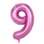 GLOBO NUMERO Nº 9 FUCSIA 10" x1 U