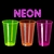 VASO DESCARTABLE NEON