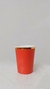 VASO ROJO BORDE DORADO x10 U