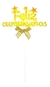 TOPPERS PERLADO AMARILLO FELIZ CUMPLEAÑOS x1 U - comprar online