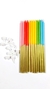 VELAS DE COLORES COMBINADAS CON DORADO x12 U