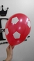 GLOBO IMPRESO 12" FUTBOL ROJO Y BLANCO DE LATEX TUKY x10 U