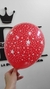 GLOBO IMPRESO ESTRELLAS ROJA 12" DE LATEX BOMBUCHA x10 U