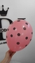 GLOBO IMPRESO LUNARES ROSADO 12" DE LATEX BOMBUCHA x10 U