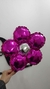 GLOBO FLOR FUCSIA METALIZADA 18"