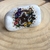 Pedra Dolomita pintada à mão - Pentagrama e Cogumelos