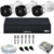 Kit 3 Câmeras Intelbras Básico VHC 1120 B HD 720p Visão Noturna 20m Resistente à Chuva IP66 DVR Intelbras 1004-C