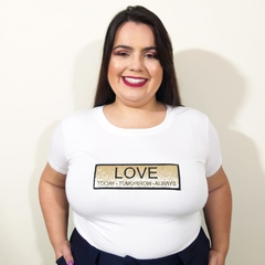 T-shirt Love Dourada