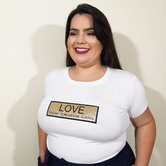 T-shirt Love Dourada - comprar online