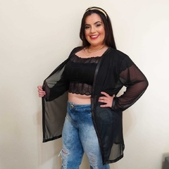 Cardigan de Tule - plus size na internet