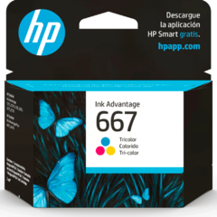 Cartucho original HP 667 Tricolor x 2ml