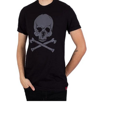 CAMISETA CAVEIRA OSSOS PRETA