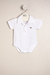 Body de jersey de algodon con cuello polo Lucas blanco