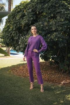 Cardigan Tricot Dresden Roxo - loja online