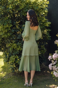 Vestido Crepe Lyon Verde - comprar online