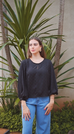 Blusa Jacquard York Preto - loja online