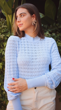 Blusa Tricot Andaluzia Azul Claro - comprar online