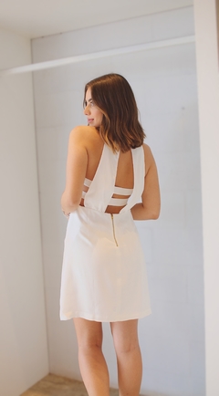 Vestido Curto Crepe Boston Off White - Hygge Clothing