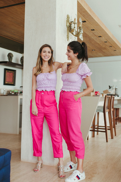 Calça Viena Linho Rosa - comprar online