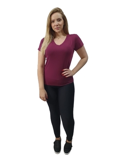 Kit 4 Blusa Feminina Gola V do 34 ao 58 em Viscolycra na internet