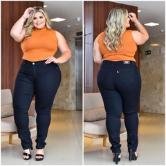 Calça jeans feminina plus size Skinny cintura alta com lycra - comprar online