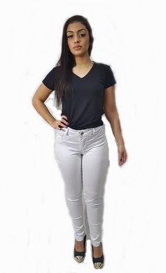 Imagem do Calça jeans feminina Skinny cintura alta com lycra