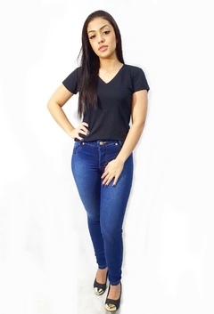 Calça jeans feminina Skinny cintura alta com lycra - comprar online