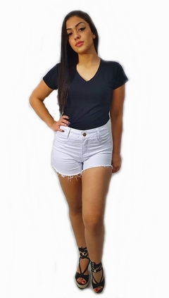 Kit 2 short jeans feminino plus size cintura alta com lycra - Hit Jeans