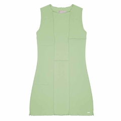 VESTIDO MALHA CANELADA VERDE NEON - comprar online