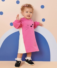 VESTIDO MOLETOM GATINHA POMPOM