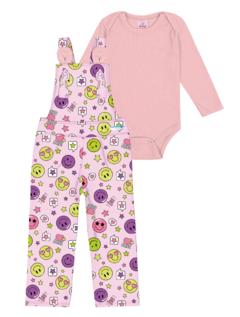 CONJUNTO JARDINEIRA E BODY EMOJIS NEON - comprar online