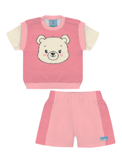 CONJUNTO BLUSA E SHORTS MOLETINHO URSO CUTE - comprar online